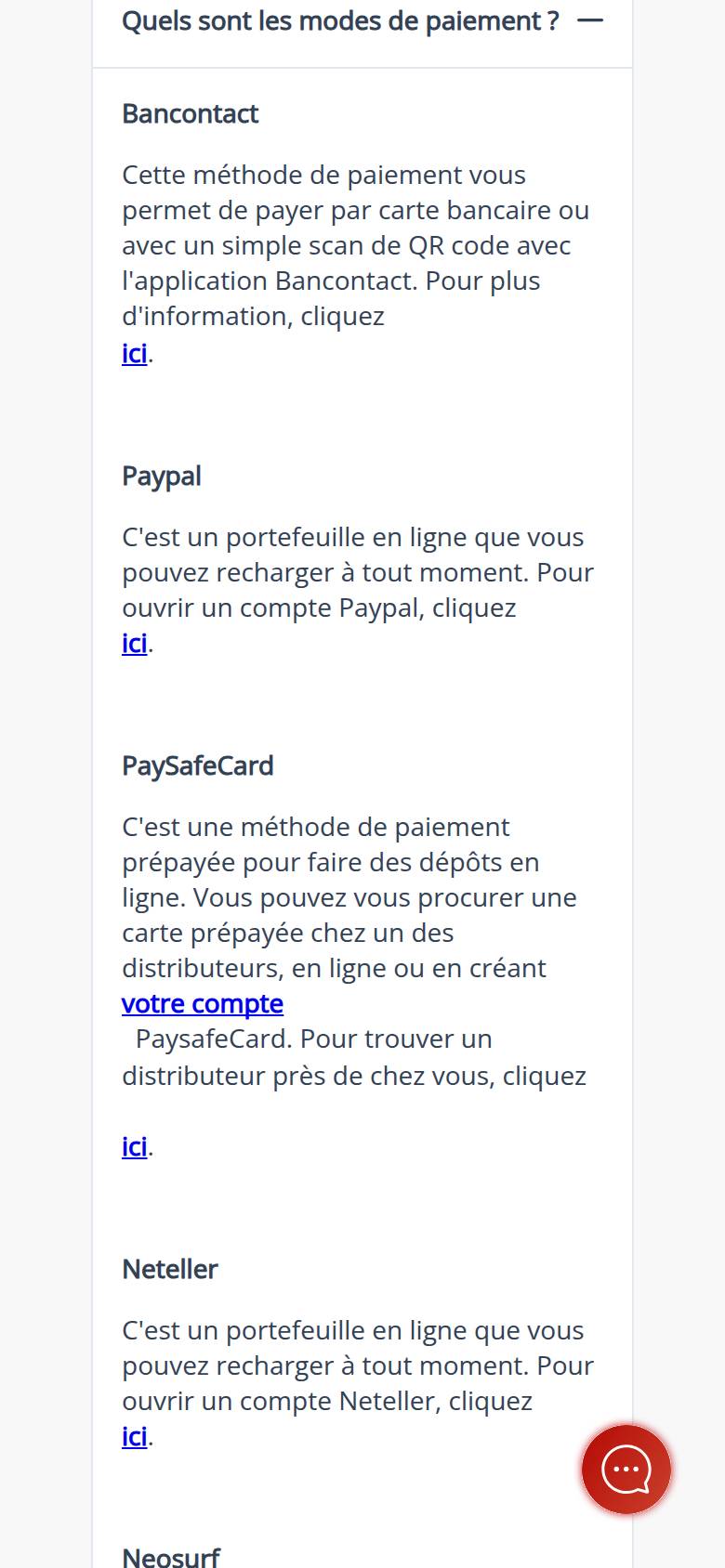 Centre d'aide de Ladbrokes Casino sur téléphone : réponse Quels sont les modes de paiement, avec Bancontact, PayPal, Paysafecard et Neteller décrits